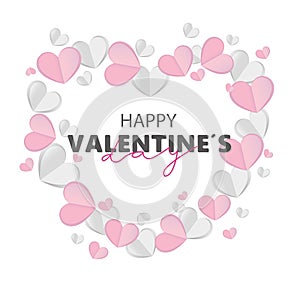 Romantic card for Valentine`s day with hearts