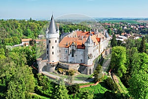 Romantic castle view from above