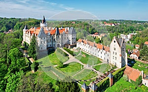 Romantic castle view from above