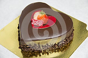 Romantic Chocolate Heart Cake Spells Love