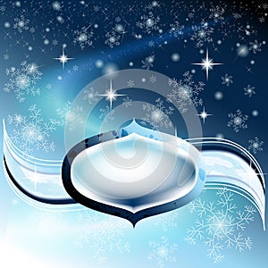 Romantic Christmas card in blue shades