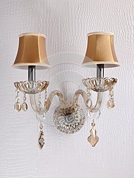 Romantic Christmas gift,modern Crystal wall lamp lighting Champagne color crystal Home Furnishing decoration