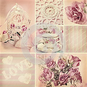 Romantic collage in vintage style