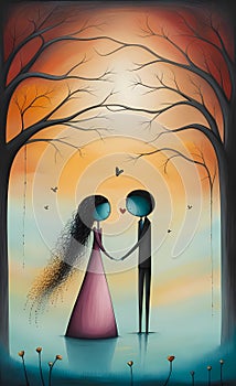 Romantic couple - AI generated art