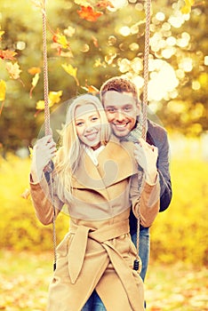 Romantic couple in the autumn park