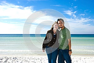 Romantic couple on the beach