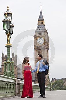 Romantic Couple by Big Ben, London, England