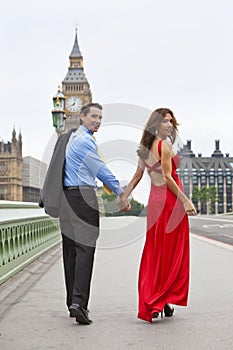 Romantic Couple by Big Ben, London, England