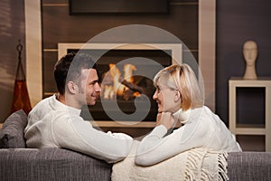 Romantic couple at home
