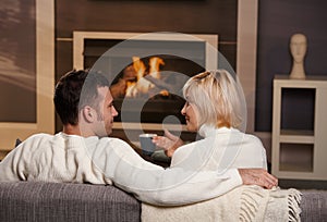 Romantic couple at home