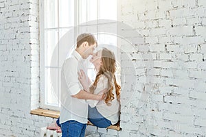 Romantic couple in love having nice time together