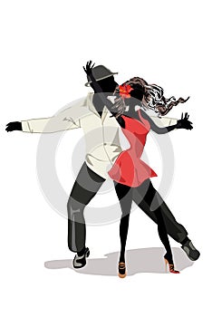 Romantic couple in passionate Latin American dances. photo