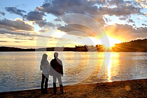 Romantic Couple in Silhouette