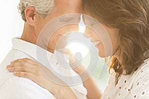 Romantic Couple Smiling Outdoors