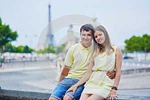 Romantic dating couple in Paris