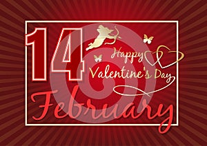 Romantic design with Cupid for Valentines Day