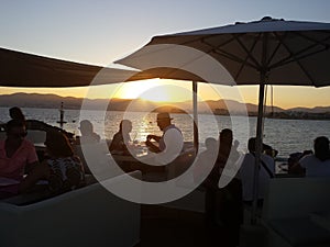 Romantic dinner with clients