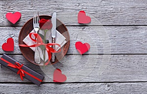 Romantic dinner concept. Valentine day or proposal background