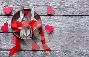 Romantic dinner concept. Valentine day or proposal background