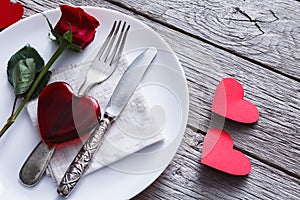 Romantic dinner concept. Valentine day or proposal background