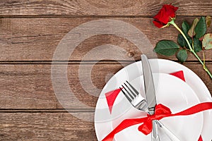 Romantic dinner concept. Valentine day or proposal background.