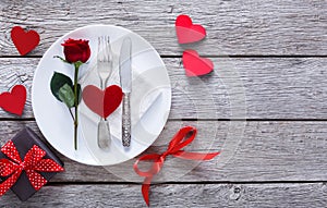 Romantic dinner concept. Valentine day or proposal background