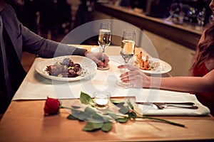 Romantic dinner for couple-concept photo