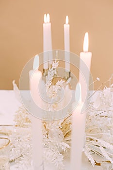 Romantic luxury table decor candlestick candles flame
