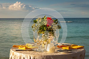 Romantic dinner: table for two and Beach Montego Bay - Jamaica