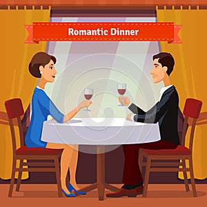 Romantic dinner for two. Man and woman