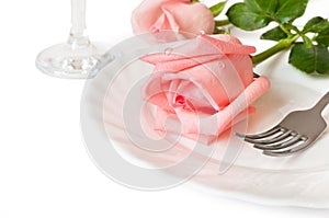 A romantic dinner withl roses