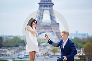 Romantic engagement in Paris photo