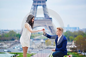 Romantic engagement in Paris photo