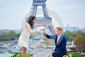 Romantic engagement in Paris photo