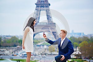 Romantic engagement in Paris photo