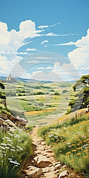 Romantic English Countryside A Multilayered Digital Painting