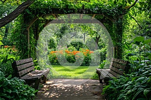 Romantic escapade in a lush garden, ideal for love-themed advertising