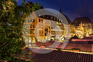 Romantic evening- german Christmas Market- Nuremberg (Nuernberg), Germany