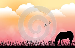 Romantic evening illustration