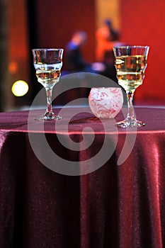 Romantic evening in restaurant