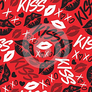 Romantic Fervor Kisses and Love Vector Pattern