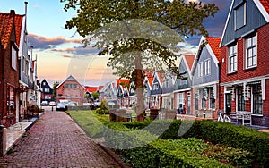 Romantic fishing village Volendam panorama Netherlands Amsterdam