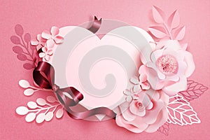 Romantic floral paper art