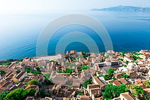 Romantic fortified greek village on rock island Monemvasia, Peloponnese