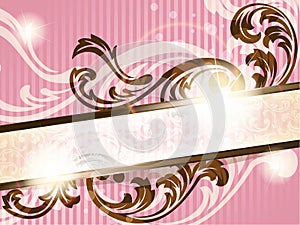 Romantic French retro banner, horizontal