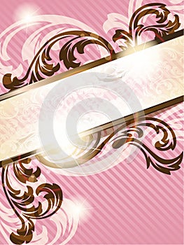 Romantic French retro banner, vertical