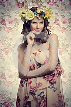 Romantic girl with floral style