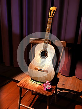 Romantic guitar on stage