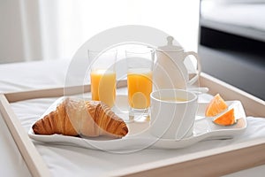 Romantic healthy breakfast. Generate Ai