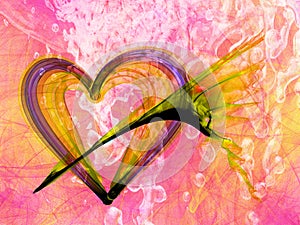 Romantic heart abstract backdrop